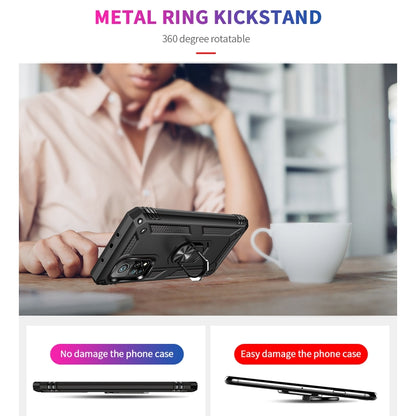 For Xiaomi Mi 10T Pro 5G Shockproof TPU + PC Protective Case with 360 Degree Rotating Holder(Black) by buy2fix