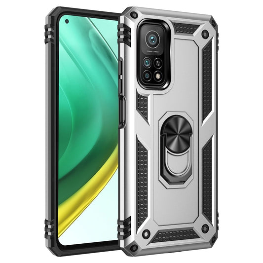 For Xiaomi Mi 10T Pro 5G Shockproof TPU + PC Protective Case with 360 Degree Rotating Holder(Silver) - Xiaomi Cases by buy2fix | Online Shopping UK | buy2fix