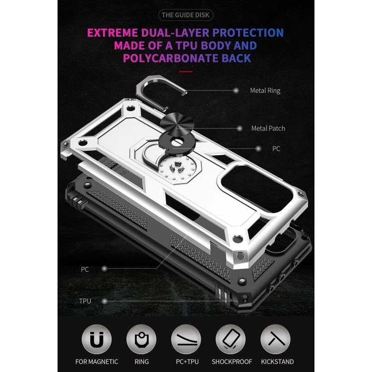 For Xiaomi Mi 10T Pro 5G Shockproof TPU + PC Protective Case with 360 Degree Rotating Holder(Silver) - Xiaomi Cases by buy2fix | Online Shopping UK | buy2fix
