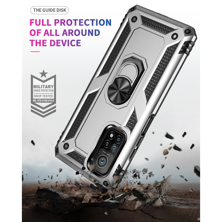 For Xiaomi Mi 10T Pro 5G Shockproof TPU + PC Protective Case with 360 Degree Rotating Holder(Silver) - Xiaomi Cases by buy2fix | Online Shopping UK | buy2fix
