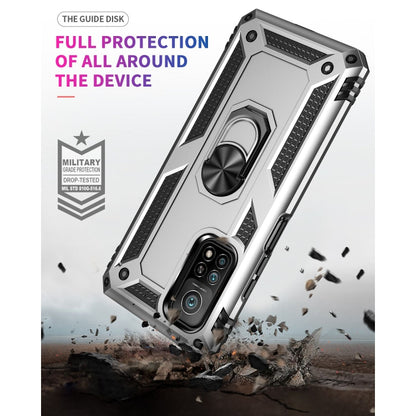For Xiaomi Mi 10T Pro 5G Shockproof TPU + PC Protective Case with 360 Degree Rotating Holder(Silver) - Xiaomi Cases by buy2fix | Online Shopping UK | buy2fix
