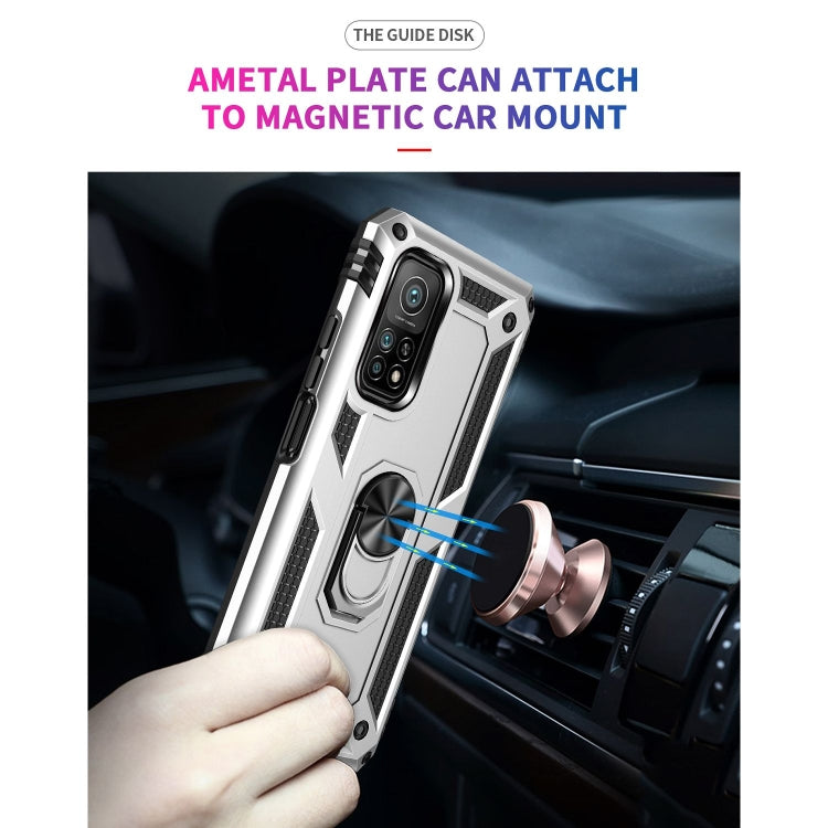 For Xiaomi Mi 10T Pro 5G Shockproof TPU + PC Protective Case with 360 Degree Rotating Holder(Silver) - Xiaomi Cases by buy2fix | Online Shopping UK | buy2fix