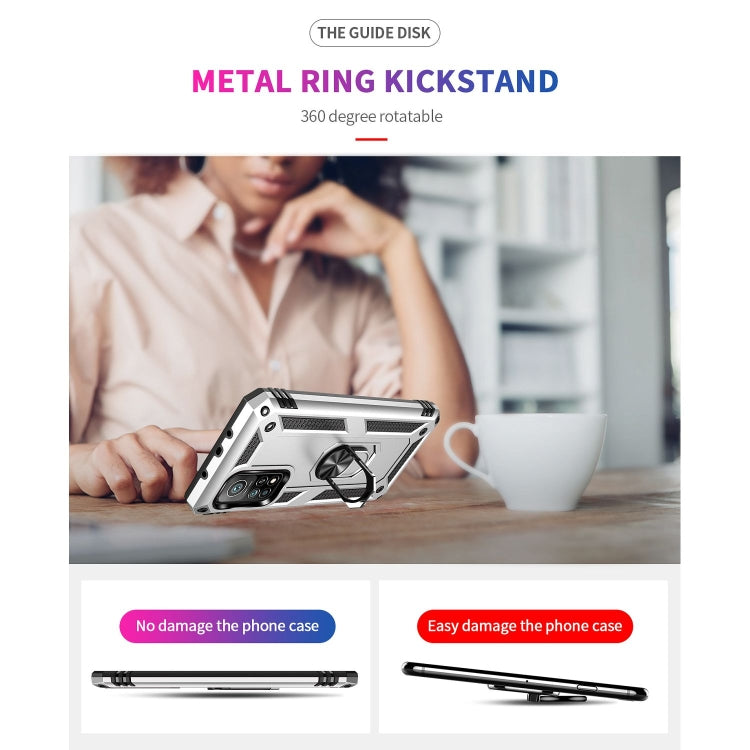 For Xiaomi Mi 10T Pro 5G Shockproof TPU + PC Protective Case with 360 Degree Rotating Holder(Silver) - Xiaomi Cases by buy2fix | Online Shopping UK | buy2fix