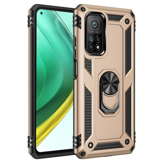 For Xiaomi Mi 10T Pro 5G Shockproof TPU + PC Protective Case with 360 Degree Rotating Holder(Gold) - Xiaomi Cases by buy2fix | Online Shopping UK | buy2fix