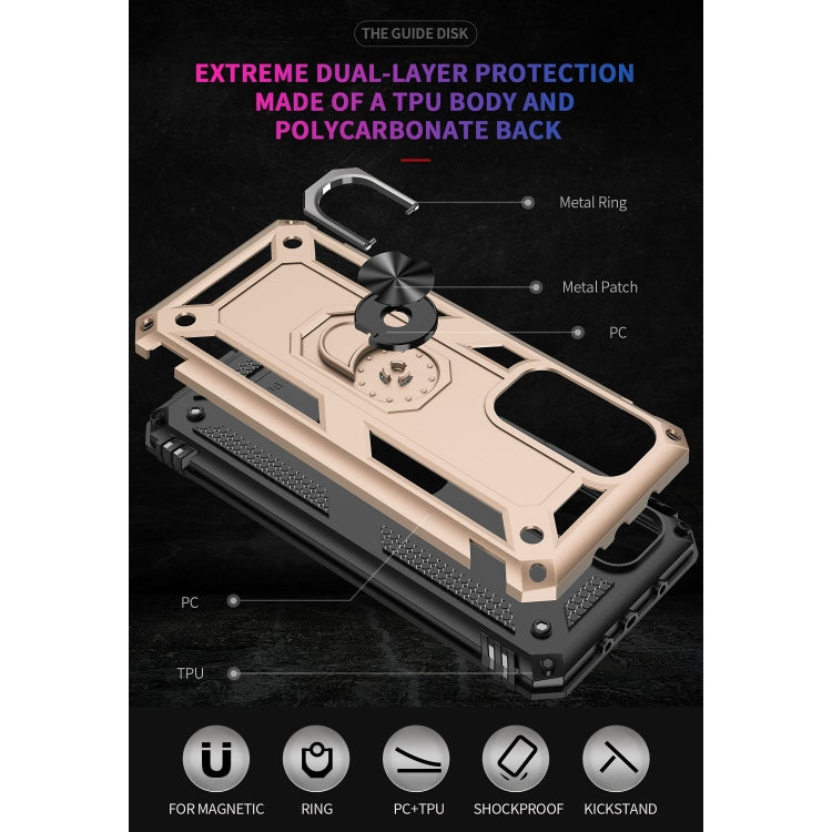 For Xiaomi Mi 10T Pro 5G Shockproof TPU + PC Protective Case with 360 Degree Rotating Holder(Gold) - Xiaomi Cases by buy2fix | Online Shopping UK | buy2fix