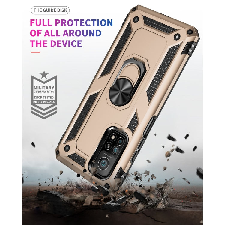 For Xiaomi Mi 10T Pro 5G Shockproof TPU + PC Protective Case with 360 Degree Rotating Holder(Gold) - Xiaomi Cases by buy2fix | Online Shopping UK | buy2fix