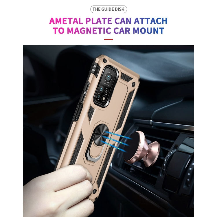 For Xiaomi Mi 10T Pro 5G Shockproof TPU + PC Protective Case with 360 Degree Rotating Holder(Gold) - Xiaomi Cases by buy2fix | Online Shopping UK | buy2fix