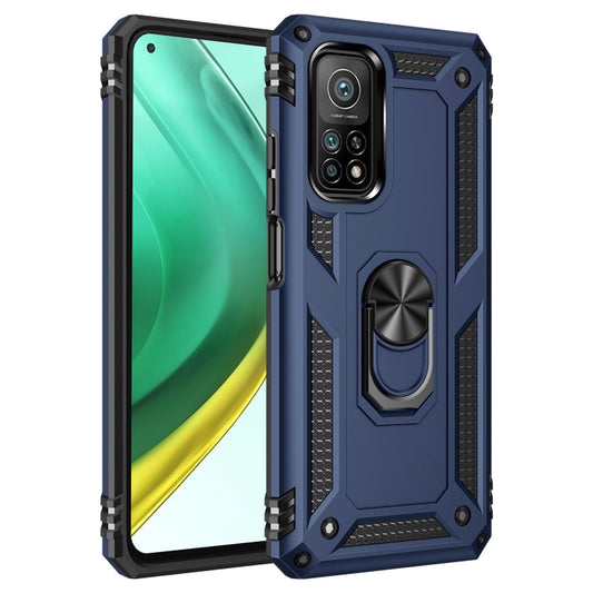For Xiaomi Mi 10T Pro 5G Shockproof TPU + PC Protective Case with 360 Degree Rotating Holder(Blue) - Xiaomi Cases by buy2fix | Online Shopping UK | buy2fix