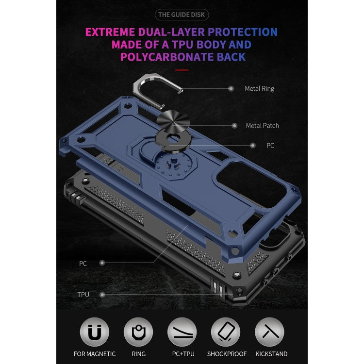 For Xiaomi Mi 10T Pro 5G Shockproof TPU + PC Protective Case with 360 Degree Rotating Holder(Blue) - Xiaomi Cases by buy2fix | Online Shopping UK | buy2fix
