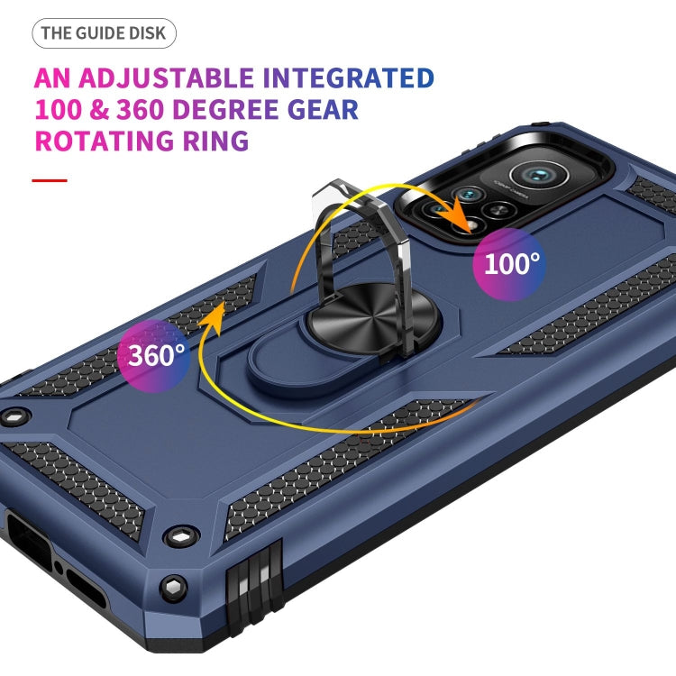 For Xiaomi Mi 10T Pro 5G Shockproof TPU + PC Protective Case with 360 Degree Rotating Holder(Blue) - Xiaomi Cases by buy2fix | Online Shopping UK | buy2fix