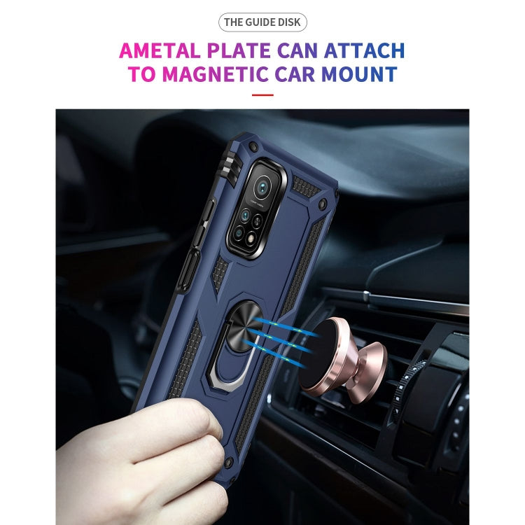 For Xiaomi Mi 10T Pro 5G Shockproof TPU + PC Protective Case with 360 Degree Rotating Holder(Blue) - Xiaomi Cases by buy2fix | Online Shopping UK | buy2fix