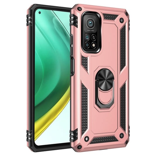 For Xiaomi Mi 10T Pro 5G Shockproof TPU + PC Protective Case with 360 Degree Rotating Holder(Rose Gold) - Xiaomi Cases by buy2fix | Online Shopping UK | buy2fix