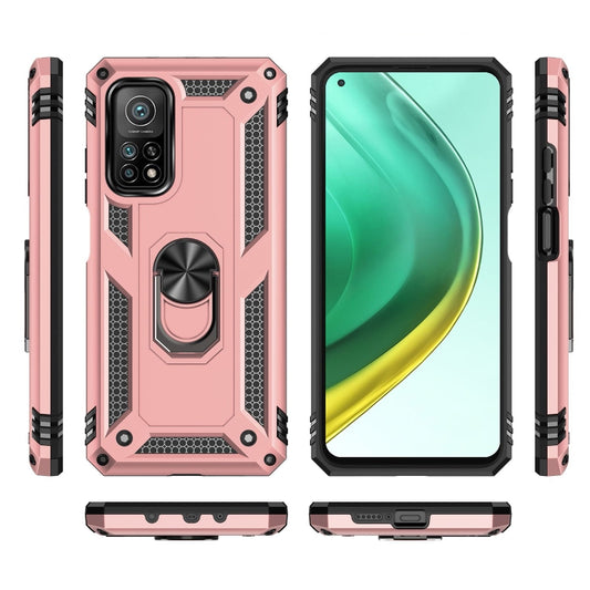 For Xiaomi Mi 10T Pro 5G Shockproof TPU + PC Protective Case with 360 Degree Rotating Holder(Rose Gold) - Xiaomi Cases by buy2fix | Online Shopping UK | buy2fix