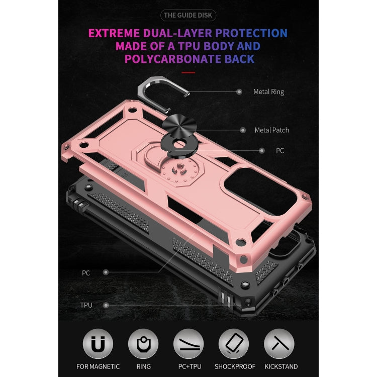 For Xiaomi Mi 10T Pro 5G Shockproof TPU + PC Protective Case with 360 Degree Rotating Holder(Rose Gold) - Xiaomi Cases by buy2fix | Online Shopping UK | buy2fix