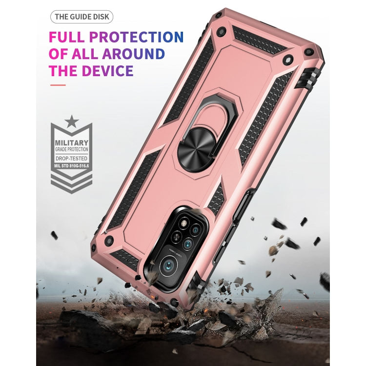 For Xiaomi Mi 10T Pro 5G Shockproof TPU + PC Protective Case with 360 Degree Rotating Holder(Rose Gold) - Xiaomi Cases by buy2fix | Online Shopping UK | buy2fix