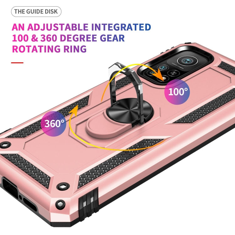 For Xiaomi Mi 10T Pro 5G Shockproof TPU + PC Protective Case with 360 Degree Rotating Holder(Rose Gold) - Xiaomi Cases by buy2fix | Online Shopping UK | buy2fix