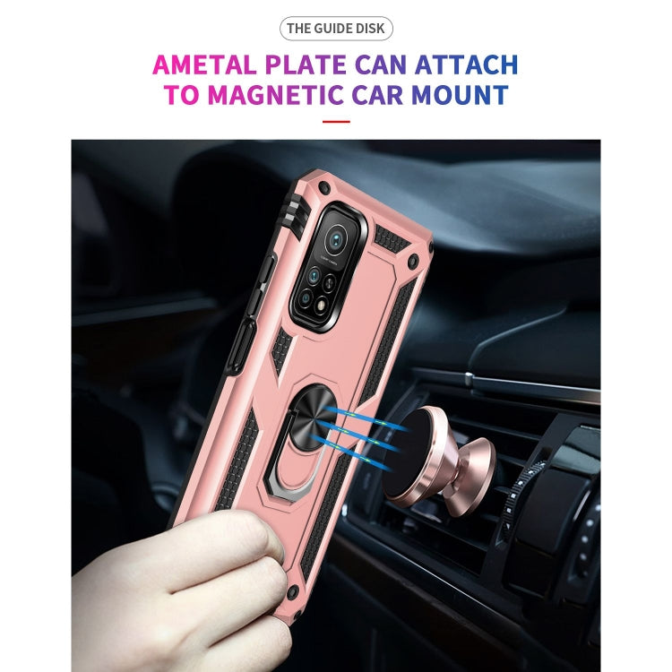 For Xiaomi Mi 10T Pro 5G Shockproof TPU + PC Protective Case with 360 Degree Rotating Holder(Rose Gold) - Xiaomi Cases by buy2fix | Online Shopping UK | buy2fix