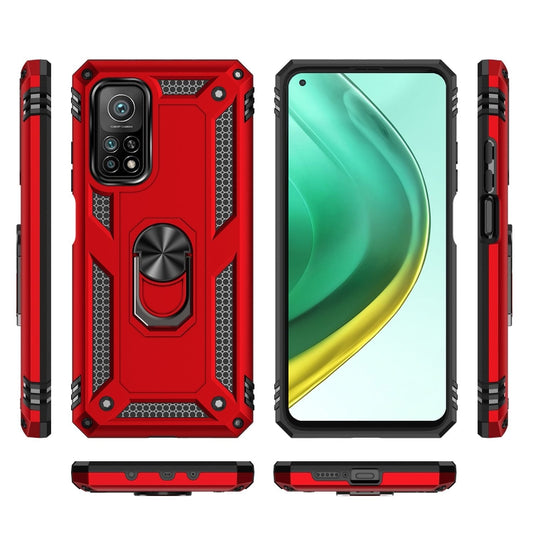 For Xiaomi Mi 10T Pro 5G Shockproof TPU + PC Protective Case with 360 Degree Rotating Holder(Red) - Xiaomi Cases by buy2fix | Online Shopping UK | buy2fix