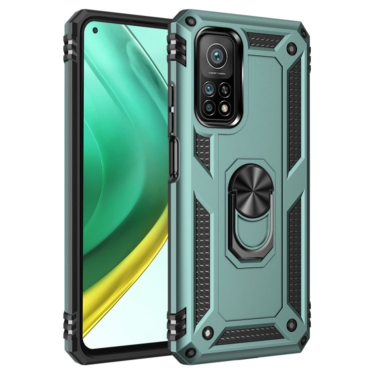For Xiaomi Mi 10T Pro 5G Shockproof TPU + PC Protective Case with 360 Degree Rotating Holder(Dark Green) - Xiaomi Cases by buy2fix | Online Shopping UK | buy2fix
