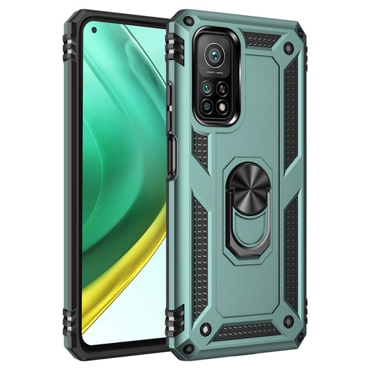 For Xiaomi Mi 10T Pro 5G Shockproof TPU + PC Protective Case with 360 Degree Rotating Holder(Dark Green) - Xiaomi Cases by buy2fix | Online Shopping UK | buy2fix