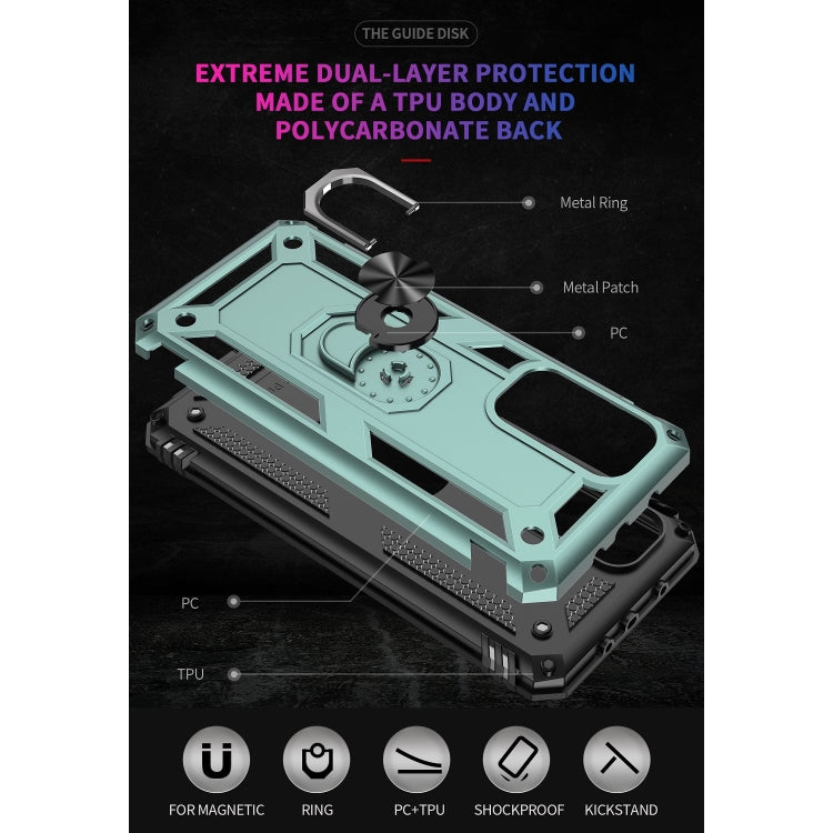 For Xiaomi Mi 10T Pro 5G Shockproof TPU + PC Protective Case with 360 Degree Rotating Holder(Dark Green) - Xiaomi Cases by buy2fix | Online Shopping UK | buy2fix