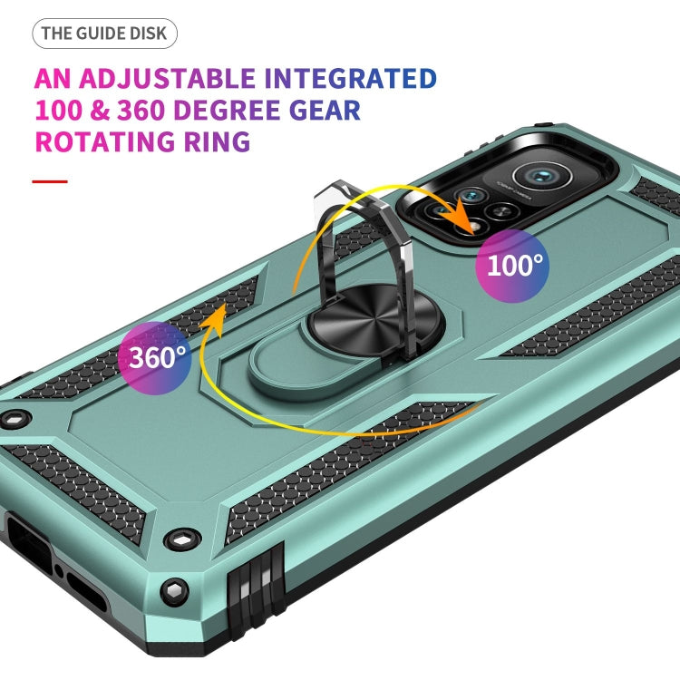 For Xiaomi Mi 10T Pro 5G Shockproof TPU + PC Protective Case with 360 Degree Rotating Holder(Dark Green) - Xiaomi Cases by buy2fix | Online Shopping UK | buy2fix