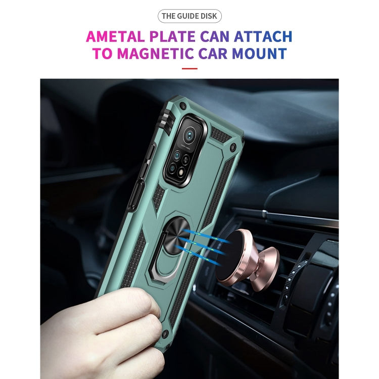 For Xiaomi Mi 10T Pro 5G Shockproof TPU + PC Protective Case with 360 Degree Rotating Holder(Dark Green) - Xiaomi Cases by buy2fix | Online Shopping UK | buy2fix