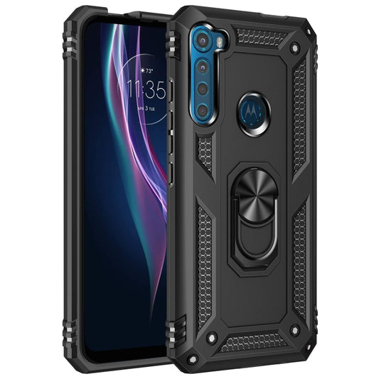 For Motorola Moto One Fusion Plus Shockproof TPU + PC Protective Case with 360 Degree Rotating Holder(Black) - Motorola Cases by buy2fix | Online Shopping UK | buy2fix