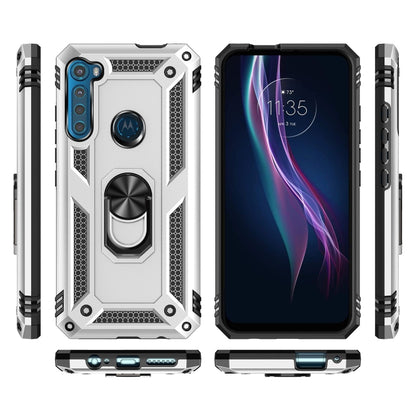For Motorola Moto One Fusion Plus Shockproof TPU + PC Protective Case with 360 Degree Rotating Holder(Silver) - Motorola Cases by buy2fix | Online Shopping UK | buy2fix