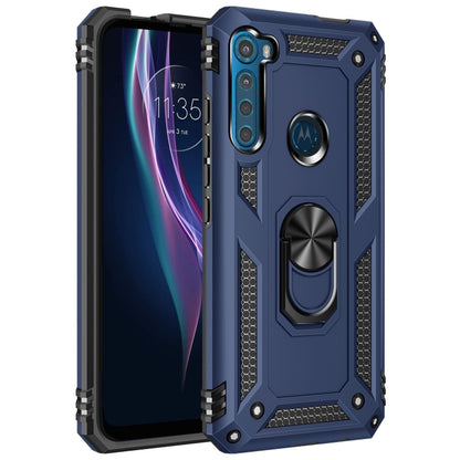 For Motorola Moto One Fusion Plus Shockproof TPU + PC Protective Case with 360 Degree Rotating Holder(Blue) - Motorola Cases by buy2fix | Online Shopping UK | buy2fix