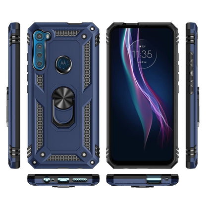 For Motorola Moto One Fusion Plus Shockproof TPU + PC Protective Case with 360 Degree Rotating Holder(Blue) - Motorola Cases by buy2fix | Online Shopping UK | buy2fix