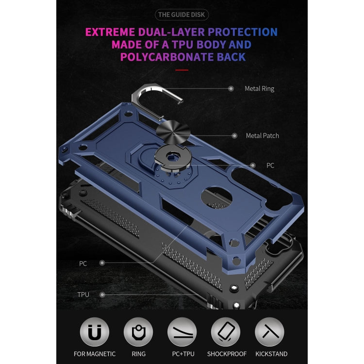 For Motorola Moto One Fusion Plus Shockproof TPU + PC Protective Case with 360 Degree Rotating Holder(Blue) - Motorola Cases by buy2fix | Online Shopping UK | buy2fix