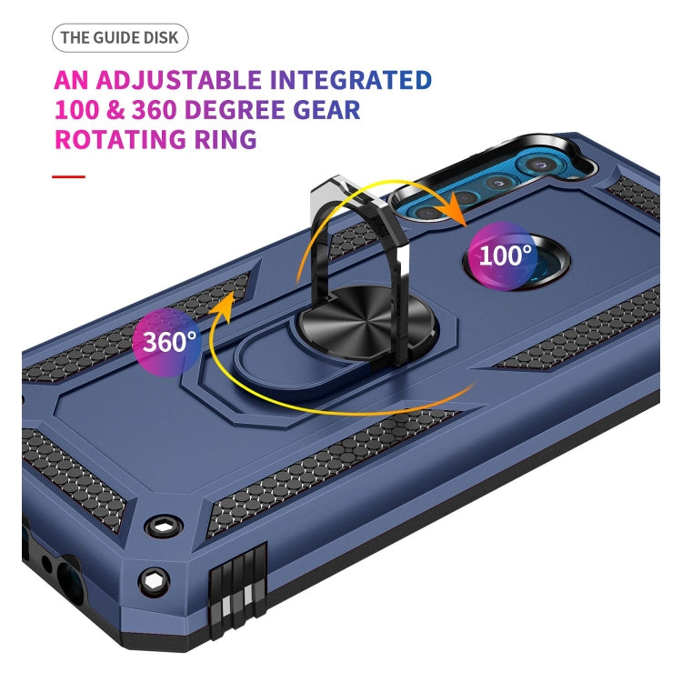For Motorola Moto One Fusion Plus Shockproof TPU + PC Protective Case with 360 Degree Rotating Holder(Blue) - Motorola Cases by buy2fix | Online Shopping UK | buy2fix