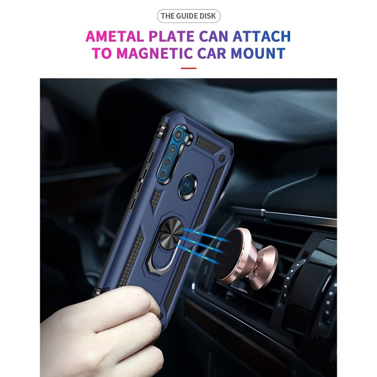 For Motorola Moto One Fusion Plus Shockproof TPU + PC Protective Case with 360 Degree Rotating Holder(Blue) - Motorola Cases by buy2fix | Online Shopping UK | buy2fix