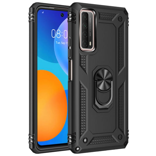 For Huawei P Smart 2021 Shockproof TPU + PC Protective Case with 360 Degree Rotating Holder(Black) - Huawei Cases by buy2fix | Online Shopping UK | buy2fix