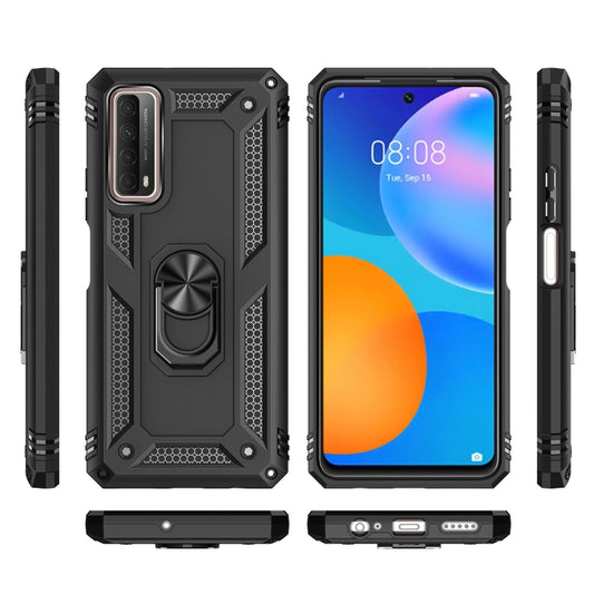 For Huawei P Smart 2021 Shockproof TPU + PC Protective Case with 360 Degree Rotating Holder(Black) - Huawei Cases by buy2fix | Online Shopping UK | buy2fix