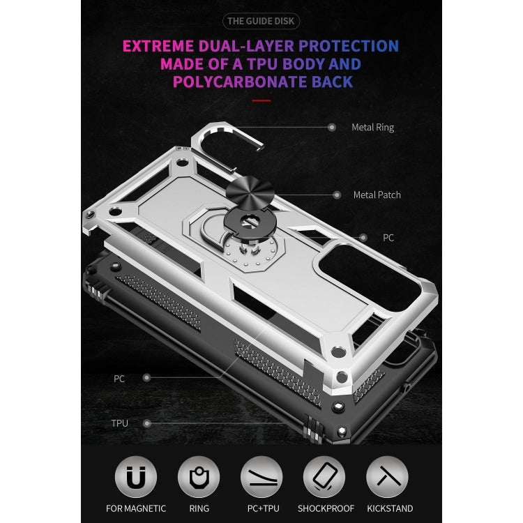 For Huawei P Smart 2021 Shockproof TPU + PC Protective Case with 360 Degree Rotating Holder(Silver) - Huawei Cases by buy2fix | Online Shopping UK | buy2fix