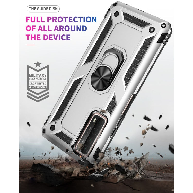 For Huawei P Smart 2021 Shockproof TPU + PC Protective Case with 360 Degree Rotating Holder(Silver) - Huawei Cases by buy2fix | Online Shopping UK | buy2fix