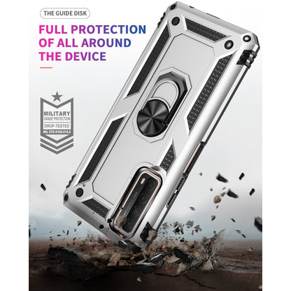 For Huawei P Smart 2021 Shockproof TPU + PC Protective Case with 360 Degree Rotating Holder(Silver) - Huawei Cases by buy2fix | Online Shopping UK | buy2fix