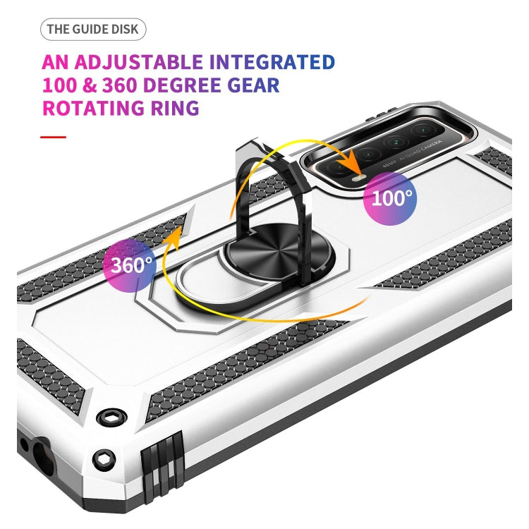For Huawei P Smart 2021 Shockproof TPU + PC Protective Case with 360 Degree Rotating Holder(Silver) - Huawei Cases by buy2fix | Online Shopping UK | buy2fix