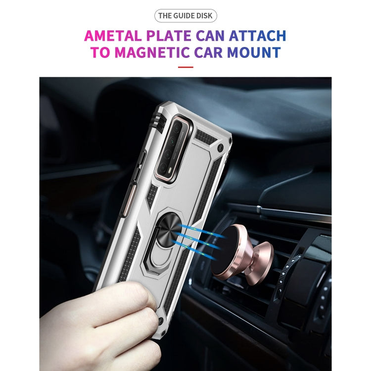 For Huawei P Smart 2021 Shockproof TPU + PC Protective Case with 360 Degree Rotating Holder(Silver) - Huawei Cases by buy2fix | Online Shopping UK | buy2fix