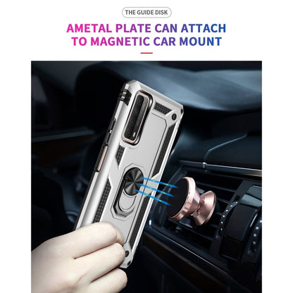 For Huawei P Smart 2021 Shockproof TPU + PC Protective Case with 360 Degree Rotating Holder(Silver) - Huawei Cases by buy2fix | Online Shopping UK | buy2fix