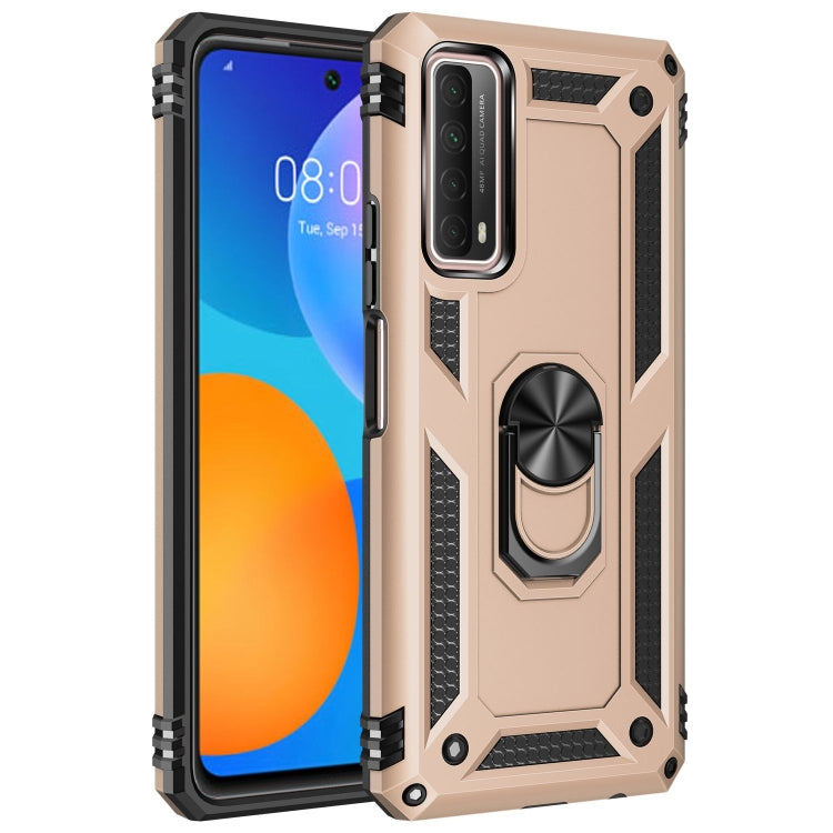 For Huawei P Smart 2021 Shockproof TPU + PC Protective Case with 360 Degree Rotating Holder(Gold) - Huawei Cases by buy2fix | Online Shopping UK | buy2fix