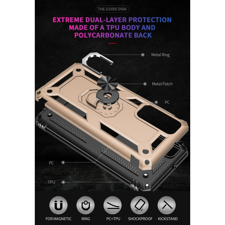 For Huawei P Smart 2021 Shockproof TPU + PC Protective Case with 360 Degree Rotating Holder(Gold) - Huawei Cases by buy2fix | Online Shopping UK | buy2fix