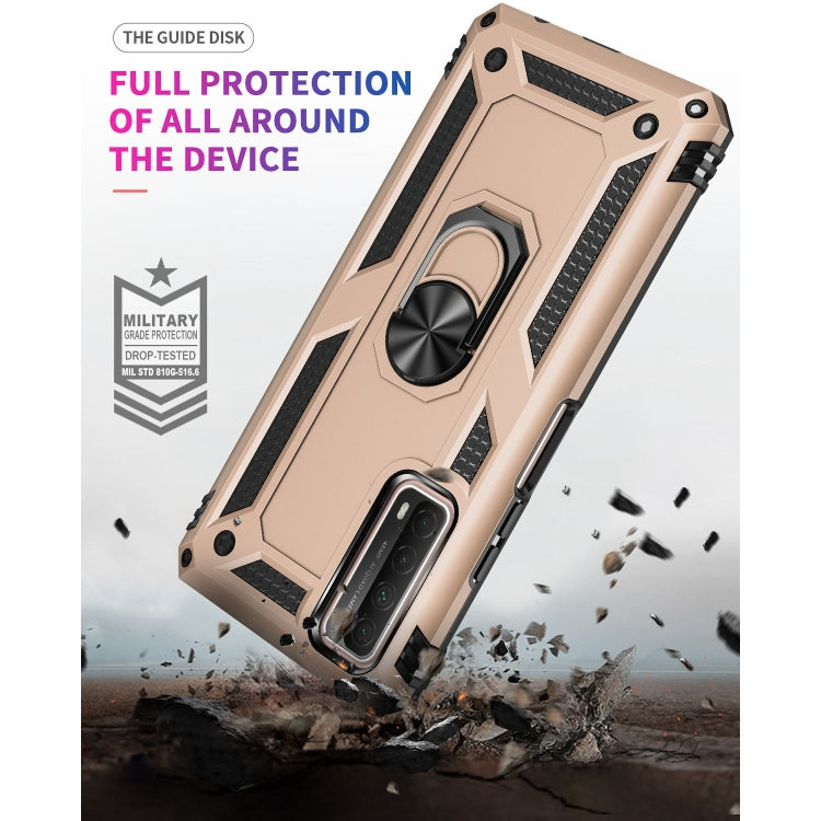 For Huawei P Smart 2021 Shockproof TPU + PC Protective Case with 360 Degree Rotating Holder(Gold) - Huawei Cases by buy2fix | Online Shopping UK | buy2fix