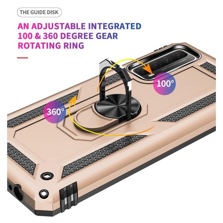 For Huawei P Smart 2021 Shockproof TPU + PC Protective Case with 360 Degree Rotating Holder(Gold) - Huawei Cases by buy2fix | Online Shopping UK | buy2fix