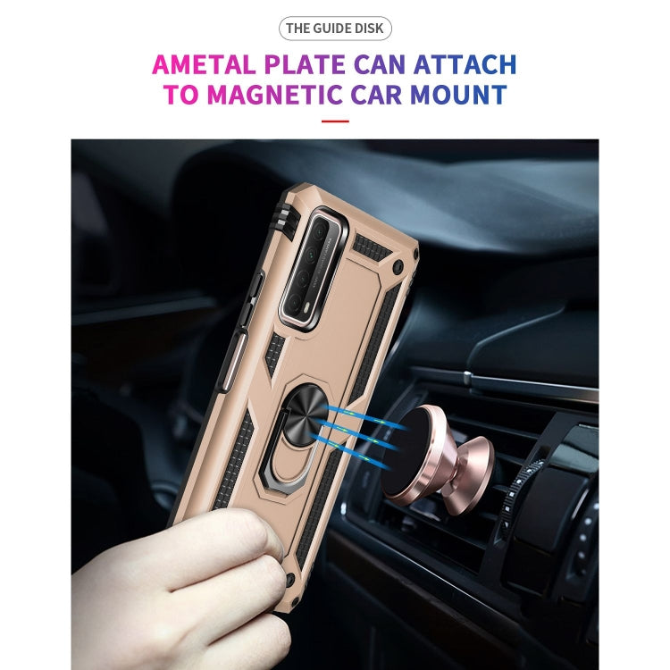 For Huawei P Smart 2021 Shockproof TPU + PC Protective Case with 360 Degree Rotating Holder(Gold) - Huawei Cases by buy2fix | Online Shopping UK | buy2fix