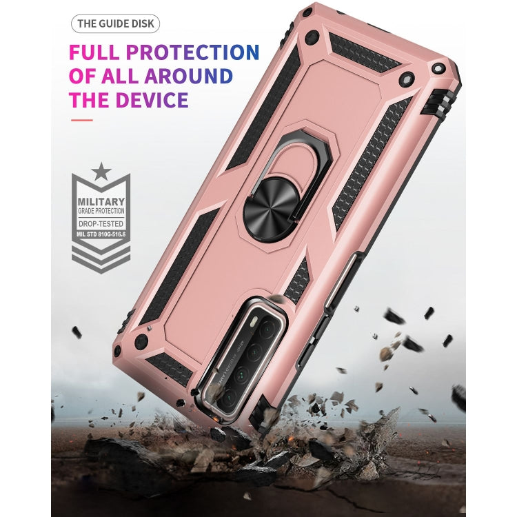 For Huawei P Smart 2021 Shockproof TPU + PC Protective Case with 360 Degree Rotating Holder(Rose Gold) - Huawei Cases by buy2fix | Online Shopping UK | buy2fix