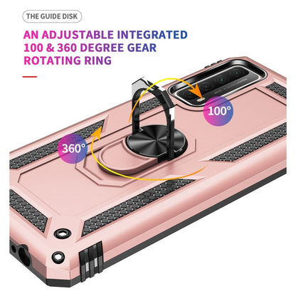 For Huawei P Smart 2021 Shockproof TPU + PC Protective Case with 360 Degree Rotating Holder(Rose Gold) - Huawei Cases by buy2fix | Online Shopping UK | buy2fix