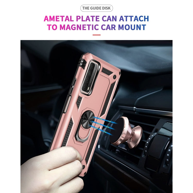 For Huawei P Smart 2021 Shockproof TPU + PC Protective Case with 360 Degree Rotating Holder(Rose Gold) - Huawei Cases by buy2fix | Online Shopping UK | buy2fix